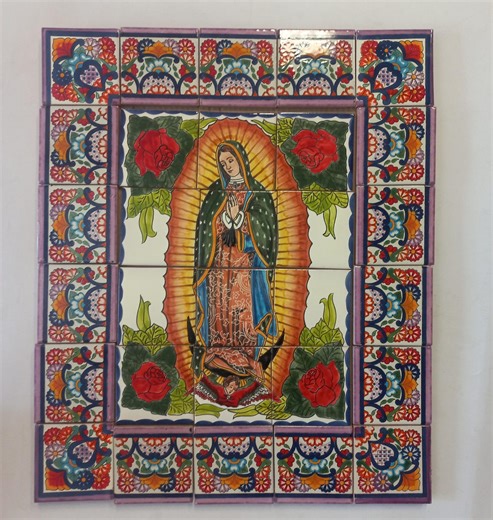 21" X 25" Ceramic Tile Mural, Mexican Talavera Mosaic Wall Backsplash Hand-painted Art. - Etsy