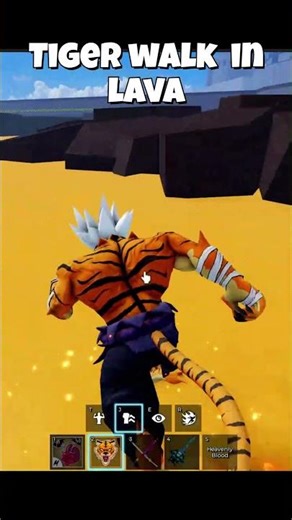Tiger walk in lava😲😲😈#roblox #bloxfurit #tiger #walk #lava #showcase #shorts