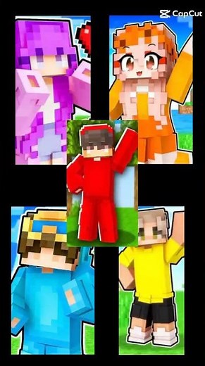 Cash Nico Zoey Mia Shady in❤️💙🧡🧡💛 #minecraft