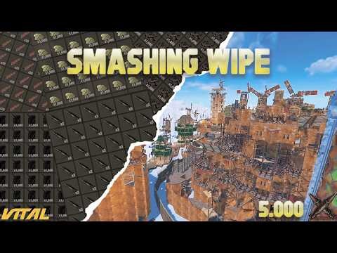 SMASHING WIPE! 5000 Rockets on Vital Monthly | Rust Wipe Progression