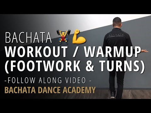 Bachata Workout / Warmup - Footwork & Turns (Fast) Follow Along Video - Bachata Dance Academy
