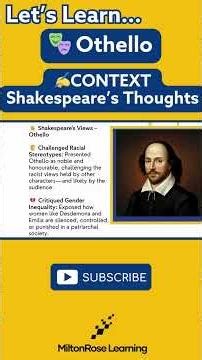 🖋️🎭 Othello: SHAKESPEARE’S VIEWS & INTENTIONS Explained in 60 Secs! | #ALevelEnglish #Shakespeare