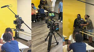 Making movie magic! Three W. S. Hutchings College and Career Academy Audio Video & Film Pathway students worked as film crew and extras on a local Short Film production last year and the film will have a local red carpet in September. Juan Sanchez of Rutland High School Storm Tracker, and Samantha Fogarty and Ta'Mar Tuft of Central High School took part in the production of "No Pressure," learning about the filmmaking process from start to finish. The red carpet will be Saturday, Sept. 7, at 2 p