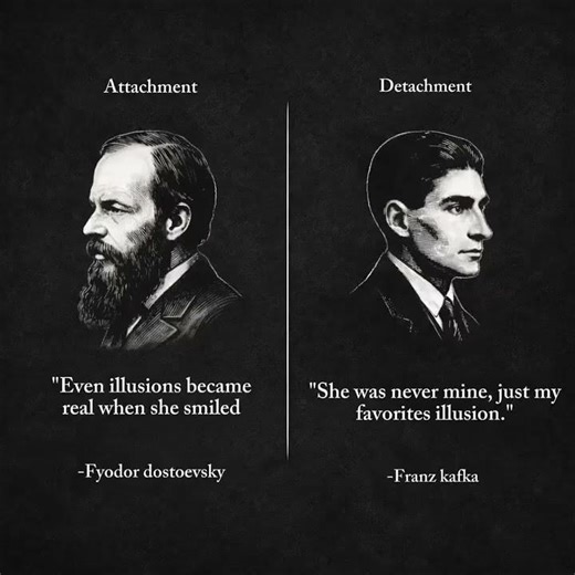 Comparing Fyodor Dostoevsky’s view of attachment with Franz Kafka’s take on emotional detachment