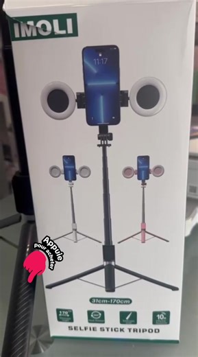 #pourtoi #parati #fyp iMOLI Perche à selfie 170m avec 2 Lampes, Trépied pour Téléphone avec Télécommandesans Fil, 360° Rotation Selfie Stick Compatible Telephone, GoPro, Cadeau Pour Mère