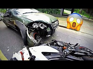 😱MOTARDS vs VOITURE ! IL DEFONCE SA MOTO ! + ROAD RAGE, COURSE POURSUITE et POLICE !