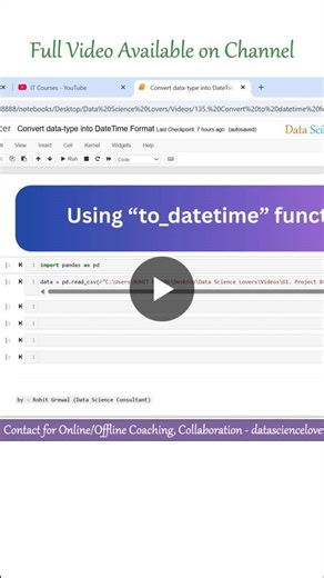 Convert Datatype to DateTime in Pandas | Rohit Grewal posted on the topic | LinkedIn