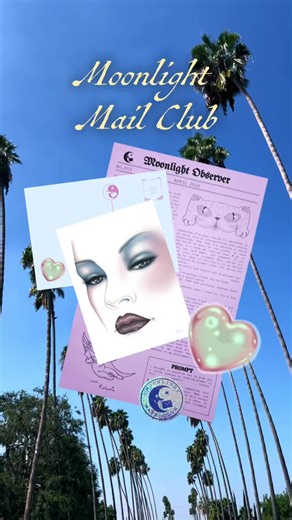 Preview of what’s included in next month’s Moonlight Mail Club! Sign up before March 15th to receive this set ❤️ #moonlightmailclub #mailclub #snailmail #printclub