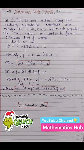 Orthogonal vector triad #orthogonalvector #vector #maths #viralreelsfb | Mathematics Hub