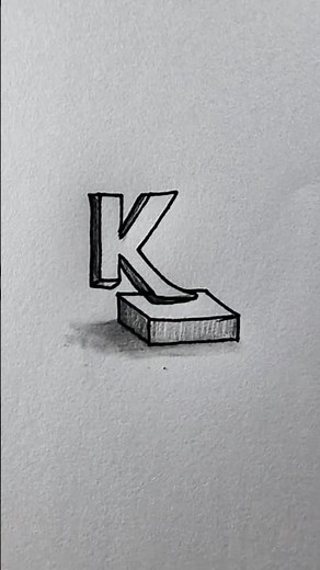 Beautiful 3D Letter K Drawing with Pencil ✏️📝 | Easy 3D Alphabet Sketch | Letter K Ar