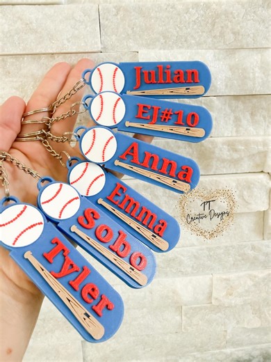 Custom Baseball KEY CHAIN, Bag Charms. - Etsy