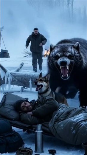“Wolverine Attack on Frozen Lake – Dog Saves Sleeping Camper!”#Wolverine #FrozenLake #DogSavesMan
