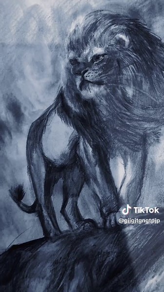 柴崎先生の迫力あるライオンの鉛筆画