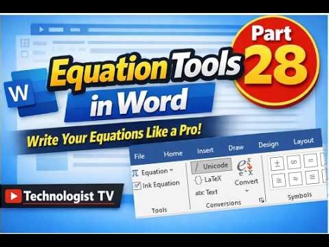 How to Write Professional Math Equations in Microsoft Word | Equation Tools Tutorial