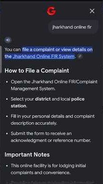 Jharkhand Online FIR System