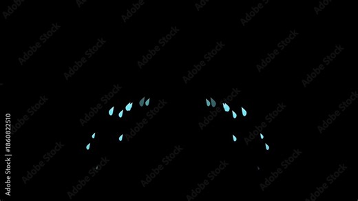 sweat drops, Cartoon effects animation, hand drawn effect animation, Cute doodle icons expression symbol effect cartoon style, tears, cold, Vector blue water drop animation icon set on grren screen,