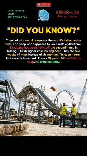 CASE 5928 - Verrückt (2016) The hoop bolted on after testing #shorts #engineering #waterslide