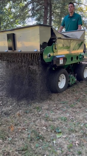1.1K views · 143 reactions | Topdress, aerate and Overseed with over 2,000 lbs of material per load with the 415SP. Perfect for large yards, sports fields and commercial locations, the 415SP is the most productive topdresser in the industry  #compost #topdresser #topdressing #sand #topdress #lawnlevel #compostspreader #turf #spreader #sandspreader #soilhealth #soilhealthmatters #organiclawncare #lawncare | Earth & Turf Products | Facebook