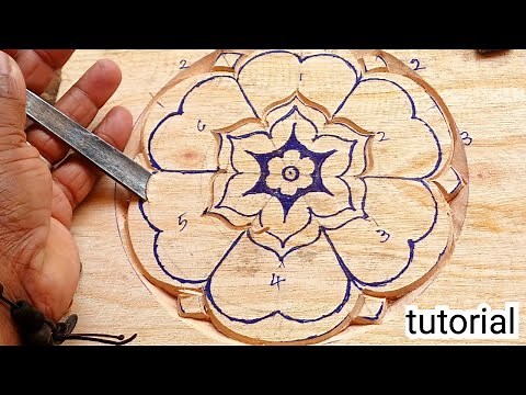 Amazing wood carving flower design work by UP wood art || Tutorial