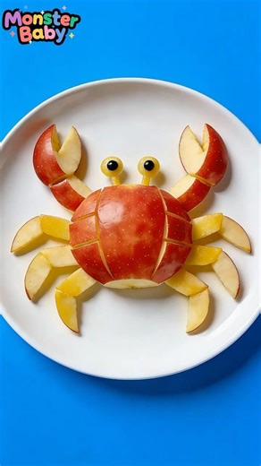 HEALTHY SNACK HACK MAKE FRUIT CUTE! #shorts #funny #cocomelon #monsterbabyred 002