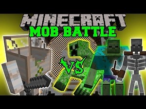 MECHA GOLEM VS MUTANT ZOMBIE, MUTANT CREEPER, & MUTANT SKELETON - Minecraft Mob Battles - Mods