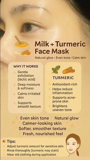 Milk + Turmeric Face Mask DIY Natural Glow