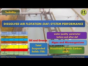 DAF - Dissolved Air Flotation system performance | water quality parameter before and after DAF |