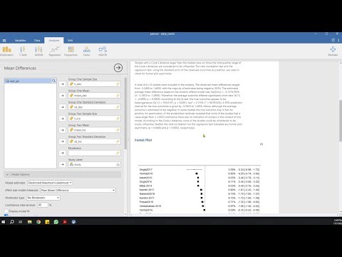 Subgroup meta analysis using Jamovi