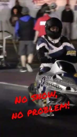 Drag racing sled! Have you seen a snowmobile at the racetrack?