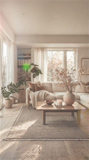 Soft light, warm vibes, simple living 🤍 #minimalhome #cozyliving #neutralstyle #homedecor #calmvibes