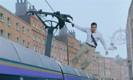 A reminder that a successful Bollywood movie once filmed a ridiculous Luas action scene here