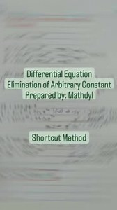✨Differential Equation✨ Hi mga ka-Mathdylicious, I just created a video on how to efficiently eliminate arbitrary constants. Solving Elimination of Arbitrary Constant in the easiest way. 5 mins solving ✖️ 10 seconds solving✔️ Just enjoy watching and learning from my first video.🥰 #Mathdyl #Math #Tutor #DifferentialEquation | Mathdyl