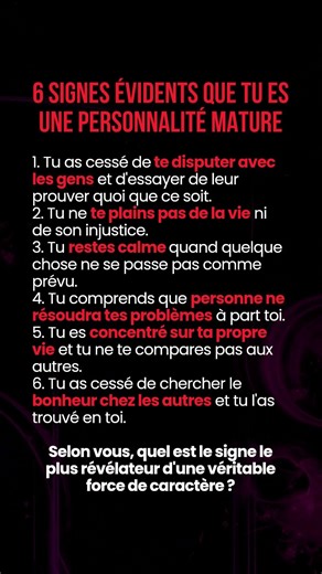 🧠 6 signes de maturité #citations #motivation #citationsprofondes