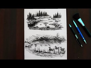 How to Draw Water body & Reflection // Easy Drawing Tutorial for Beginners Step by Step..