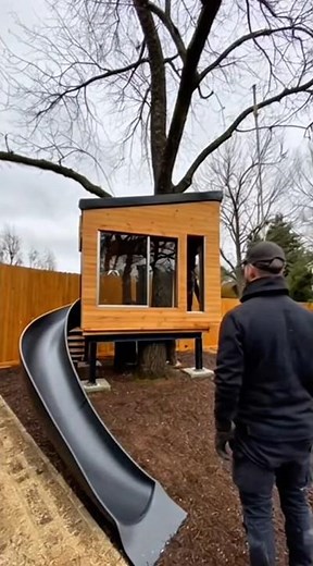 Building a Modern Dream Treehouse with a Slide! 🌳🛝