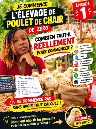 Combien faut-il pour débuter en élevage de poulet de chair