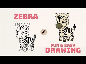How to Draw a CUTE ZEBRA! 🦓✨ Easy Safari Animal Art for Kids & Beginners #lidoartworks