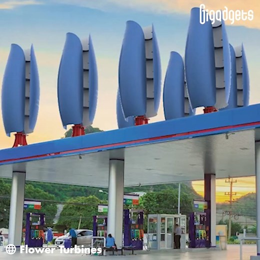 2.3M views · 11K reactions | These flower-inspired turbines can help you save on energy costs. The two-bladed Wind Tulip turbine developed by Flower Turbines can produce clean energy from any direction. | GIGadgets | Facebook