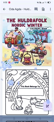 the huldrafolk nordic winter - oda agda you can check oda agda coloring book on this link: https://linktr.ee/odaagda #artworkdrawings #artsandcrafts #adultcoloringbook #coloringbookpdf #hobby