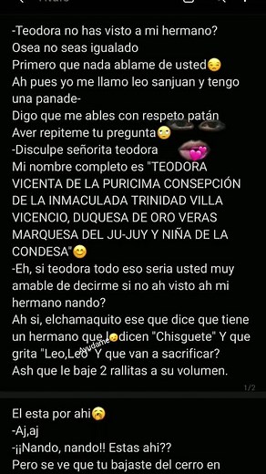 Diálogo de Teodora: Búsqueda de Nando