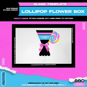 Lollipop Favor Box, Mini Lollipop Template, Lollipop Box SVG, Lollipop Flower Box, Lollipop Template - Etsy