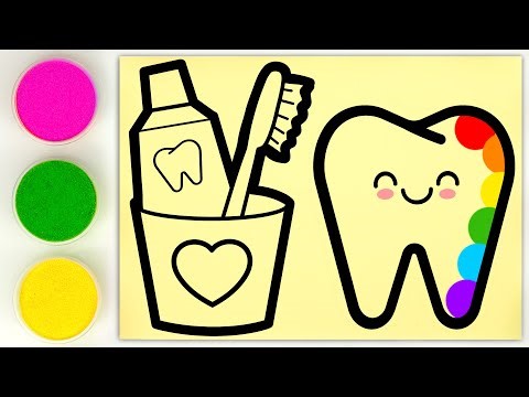Sand Painting Dental Health + More Art Videos | How to Care Teeth & Creative Kids Fun