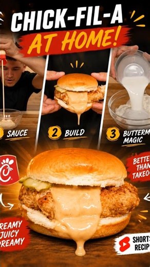 The Ultimate Copycat Chick-fil-A Recipe 🍔 #americanfood #cooking #recipe