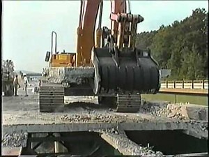 Bridge deck being demolished - Kenco