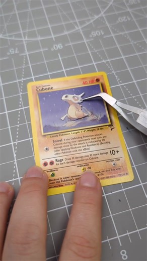 Cubone Base Set 2 3D Pokémon Card. There is something insanely satisfying about stacking cubone's head. The way it all just lays is always so satisfying to me for some reason lol I've had the opportunity to create this card in the past but I don't think I've ever gotten to grass out before. #3dcards #Pokémon #3dcards #pokemontcg