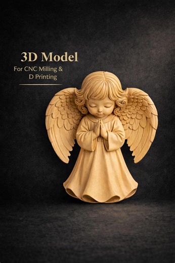 Praying Angel 3D Relief STL File for CNC & 3D Printing - Etsy Australia