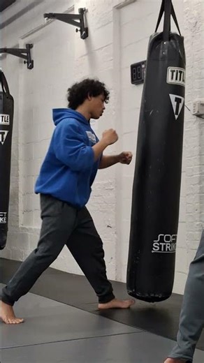 Active footwork heavy bag punching