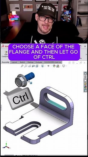 SolidWorks Assembly SLOT MATE #assemblies #flange #mates #bolts #nuts #screws #hardware #stack