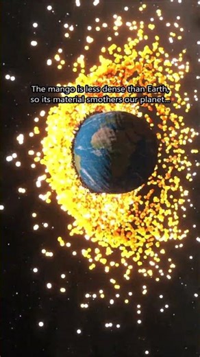 Huge Mango vs. Earth at 25 km/s 😨🌎 #spacesim