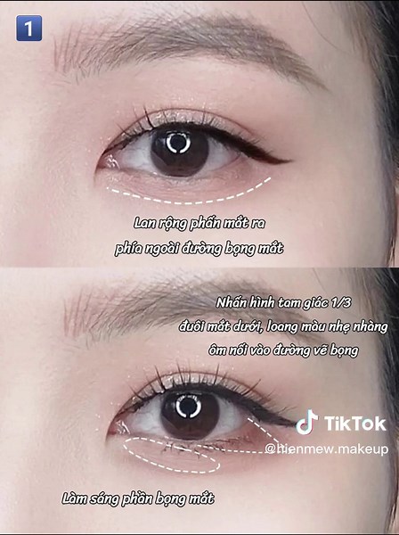 Tips makeup mở góc mắt dưới giúp mắt to tròn